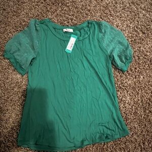 Beacon Teal Blouse with Puff Sleeves